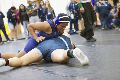 The Tigers' Destiny Barnes managed to finish third at 235 pounds Friday afternoon in the Last Girl Standing Tournament.